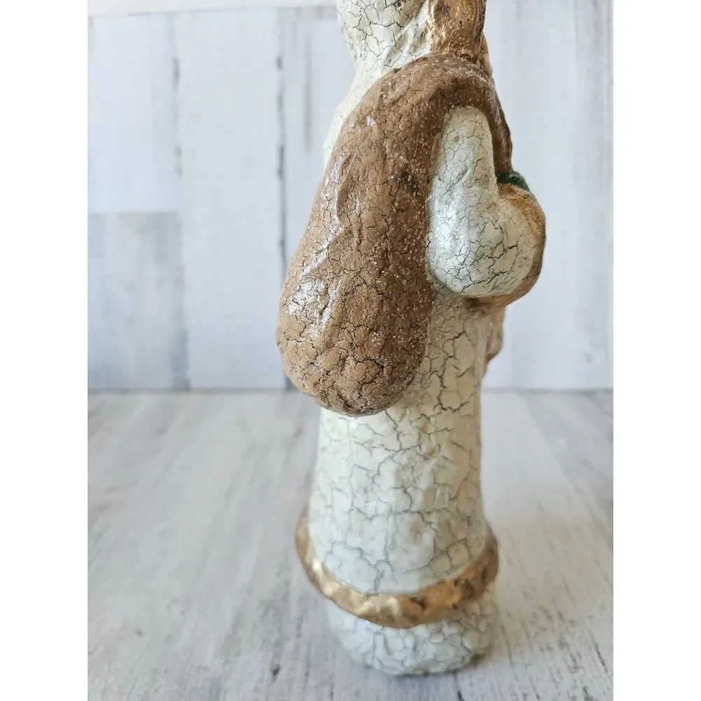 Midwest cannon falls shabby chic Santa crackled toys glitter decor large 12